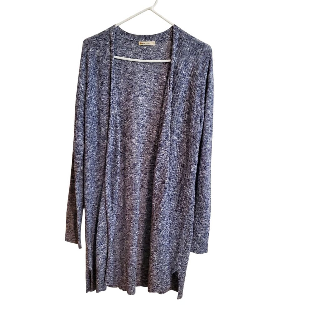 Marine Layer Nantucket Open Front Cardigan‎ Medium Burnout Blue and White